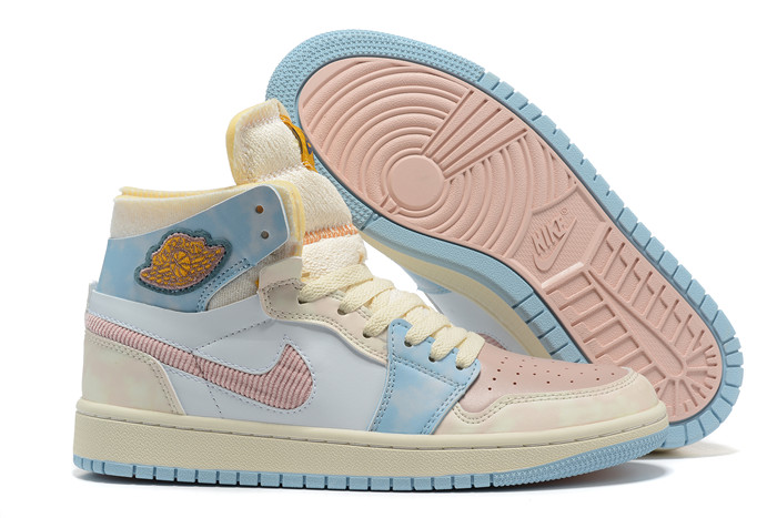 Women's Running Weapon Air Jordan 1 Pink/Blue/White Shoes 0240 Women's Running Weapon Air Jordan 1 Pink/Blue/White Shoes 0240